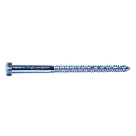 Midwest Fastener Lag Screw, 5/16 in, 5-1/2 in, Steel, Zinc Plated Hex Hex Drive, 50 PK 01309